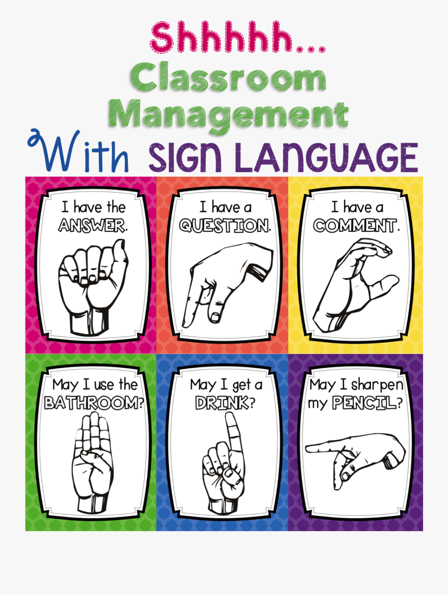 Paperclip Clipart Classroom Management - Classroom Bathroom Sign Language, Transparent Clipart