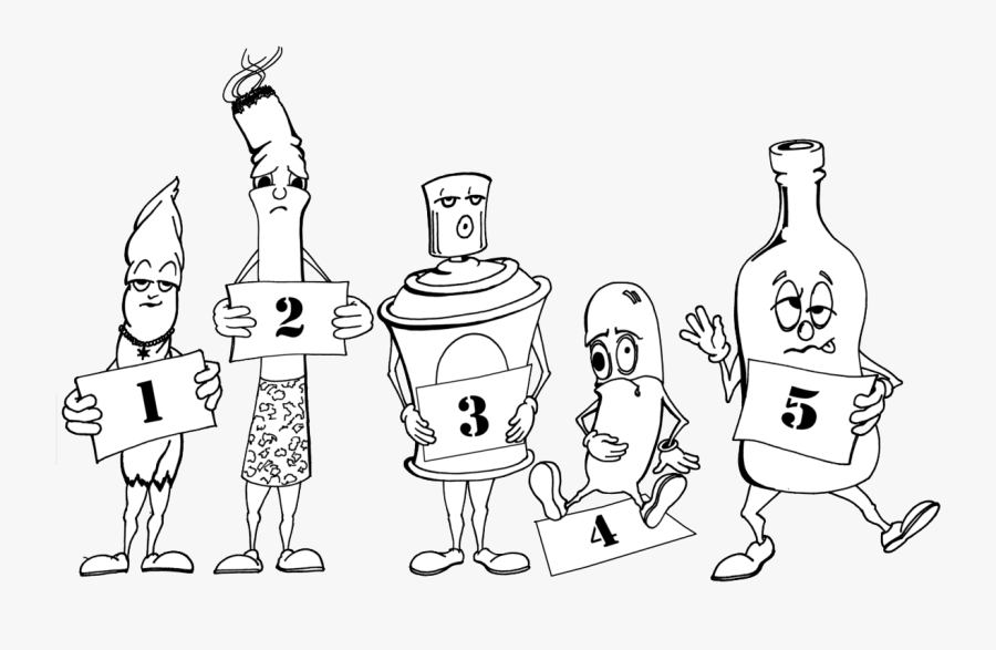5druglineup - Cartoon, Transparent Clipart