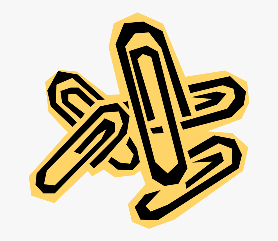Vector Illustration Of Paper Clip Or Paperclip Office, Transparent Clipart
