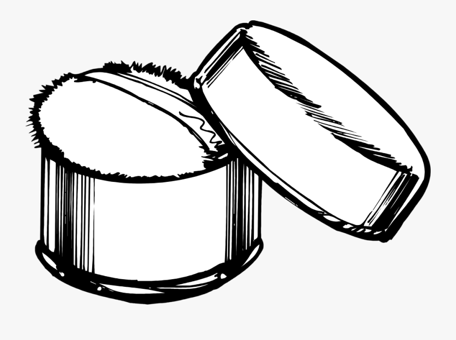 Makeup Clipart Black And White - Powder Puff Clip Art, Transparent Clipart