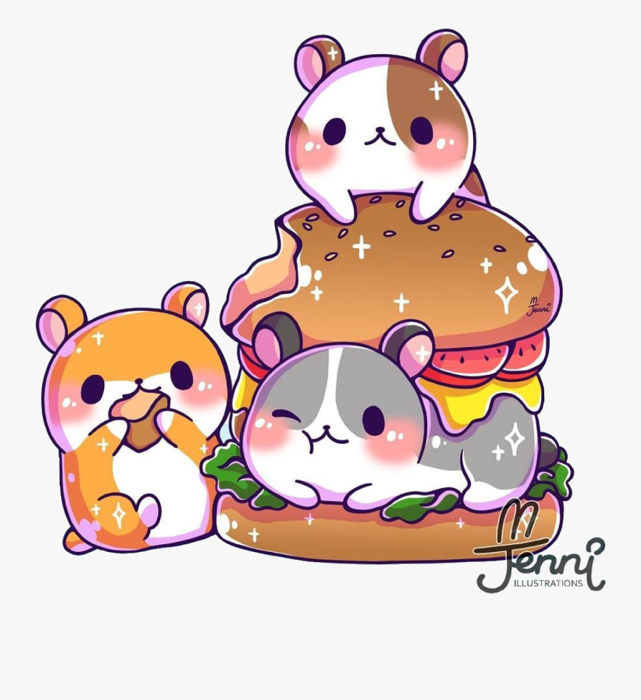 Adorable Artwork By Jenni Illustrations 💜 I Left In - Kawaii Cute Hamster Drawing, Transparent Clipart