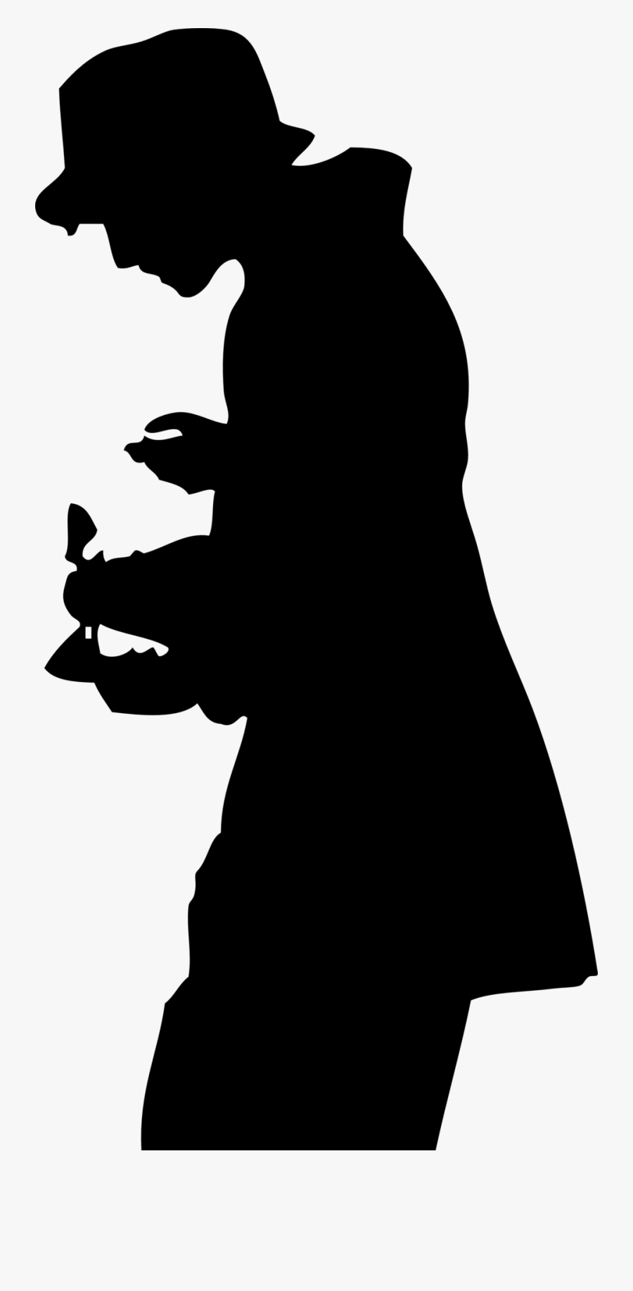 Brownie User - Man With Hat Silhouette Png, Transparent Clipart