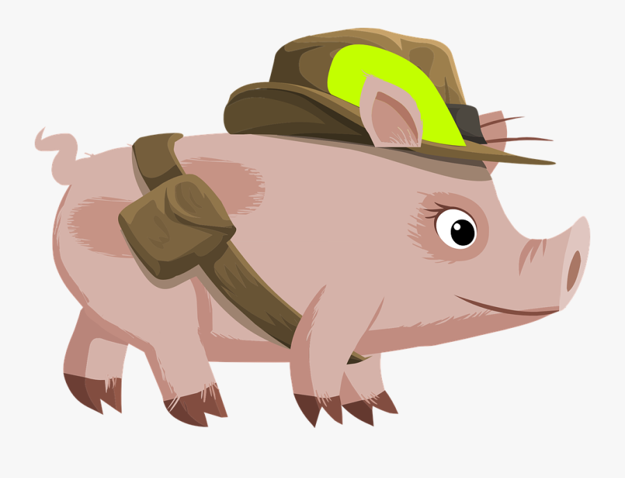 Pig With A Belt, Transparent Clipart