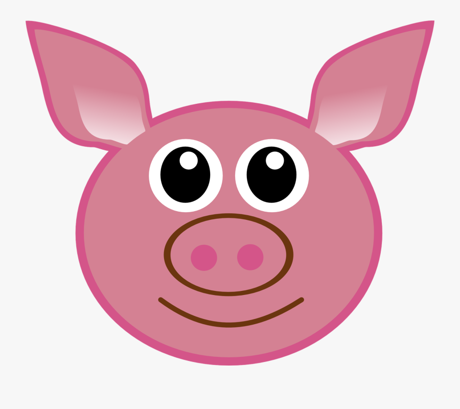 Pig, Head, Cartoon, Cute, Isolated, Piglet, Face, Happy - Cartoon Pig Face, Transparent Clipart
