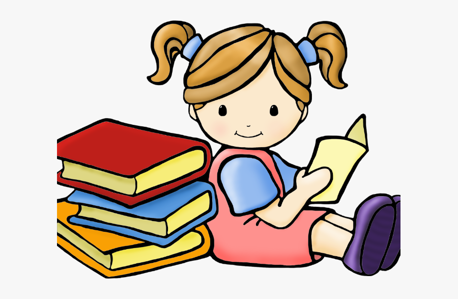 Room On The Broom Talk For Write Text And Invention - Girl Reading Book Clipart, Transparent Clipart