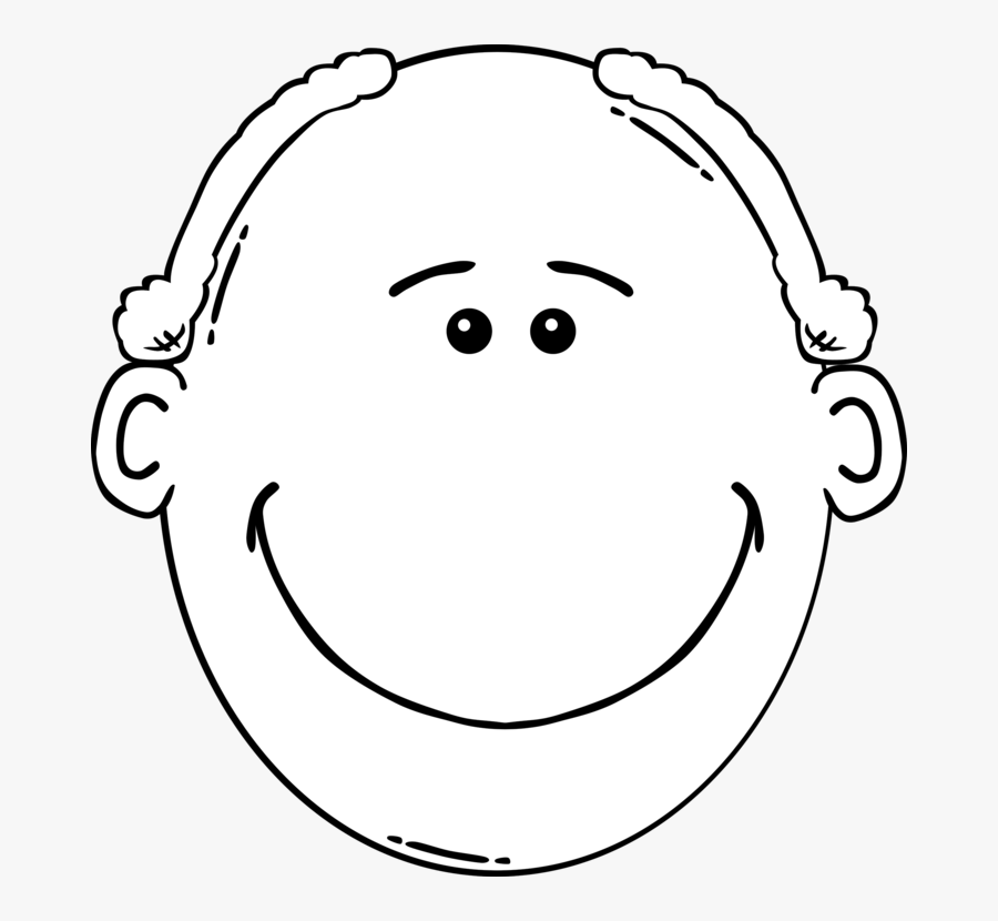 Kids Faces Clipart Black And White - Bald Clip Art, Transparent Clipart