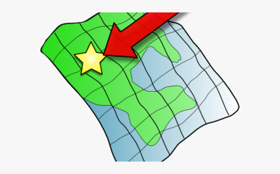 Location Clipart Geography Map - Map With Arrow Clipart, Transparent Clipart