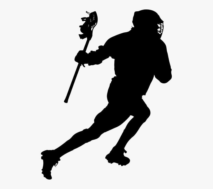 Black And White Lacrosse Player, Transparent Clipart