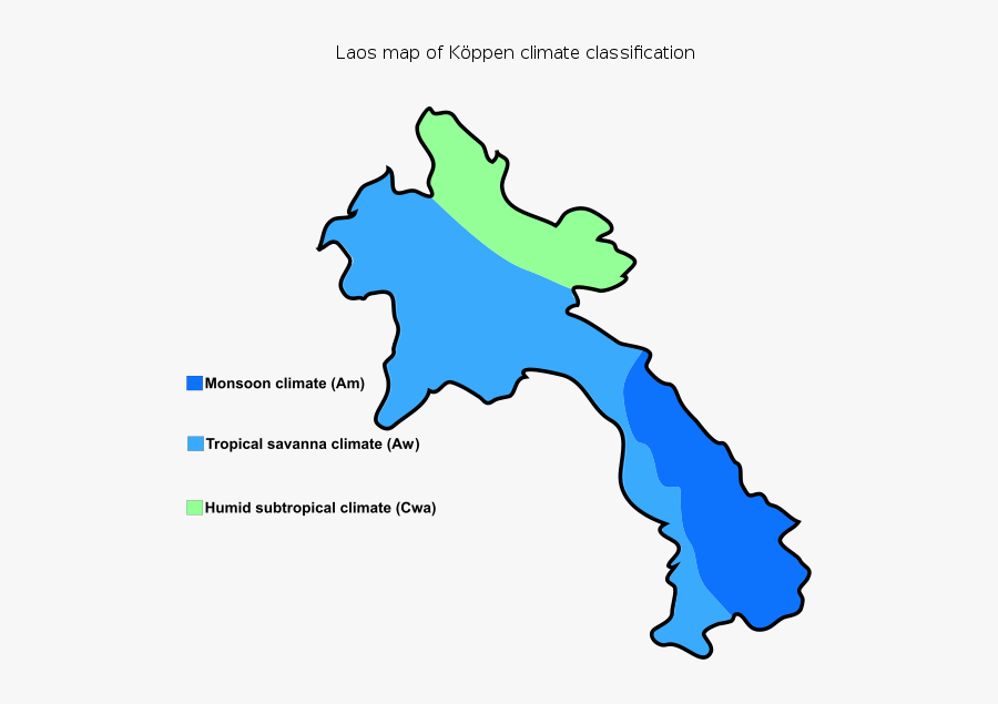 Transparent Tropical Climate Clipart - Climate Map Of Laos, Transparent Clipart