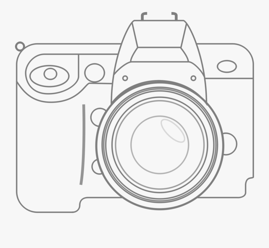 Drawing Canon Eos Single Lens Reflex Camera Digital - Camera Lens Drawing, Transparent Clipart
