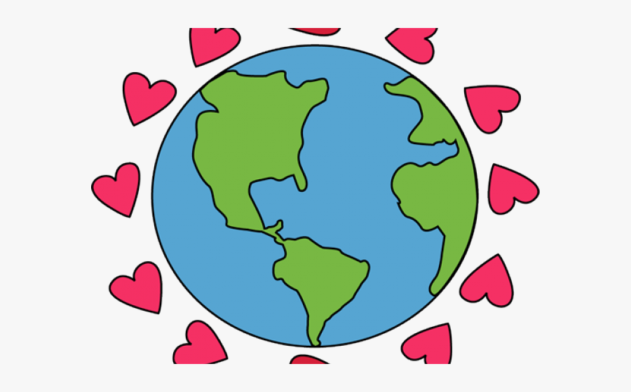 Earth With Hearts Clipart, Transparent Clipart