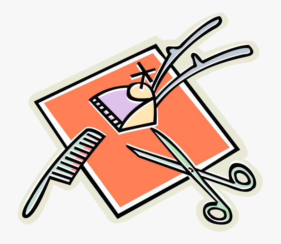 Vector Illustration Of Barber And Hairdresser Salon - Comb, Transparent Clipart