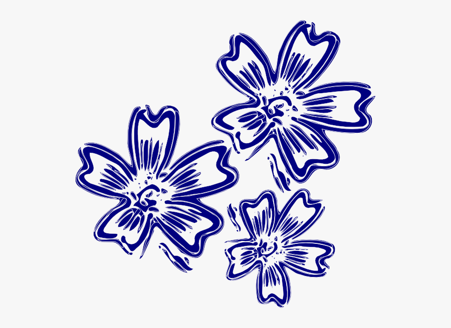 Flowers Clip Art At - Dark Blue Flower Vector, Transparent Clipart