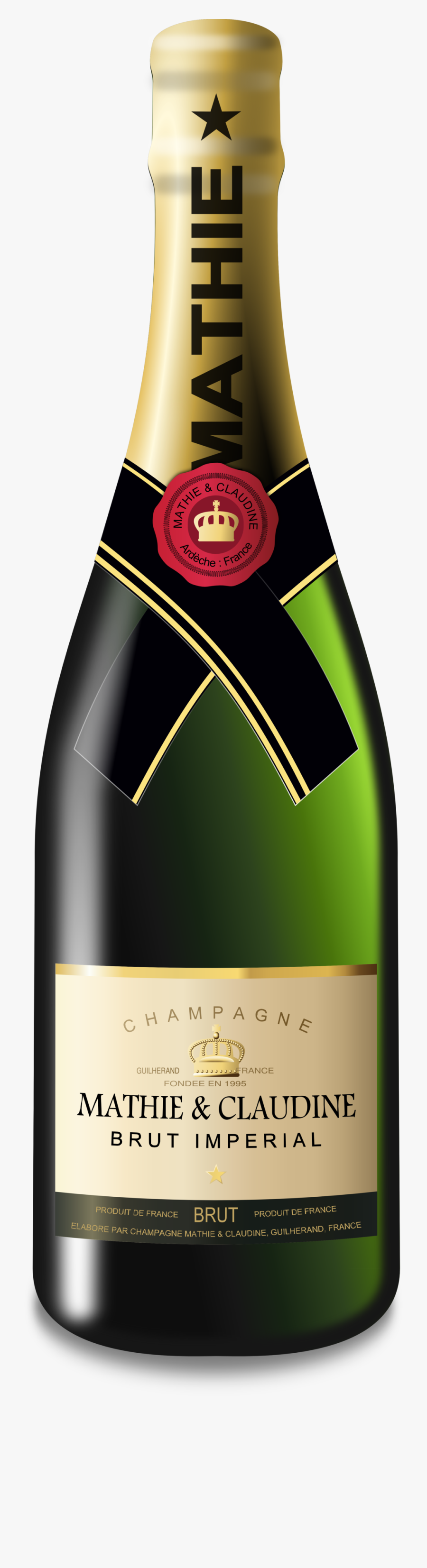 Champagne Wine Bottle Png, Transparent Clipart