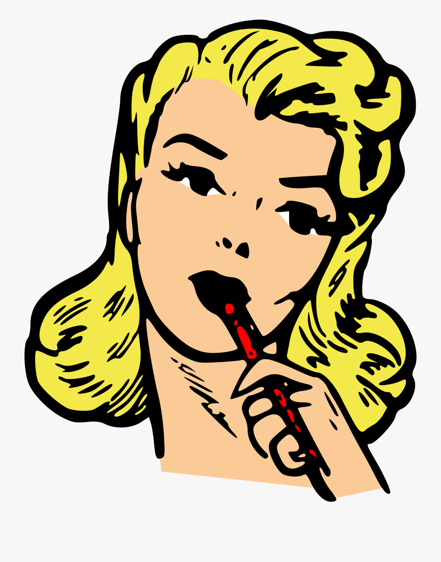 Deep In Thoughts With - Woman With Pencil Clipart, Transparent Clipart