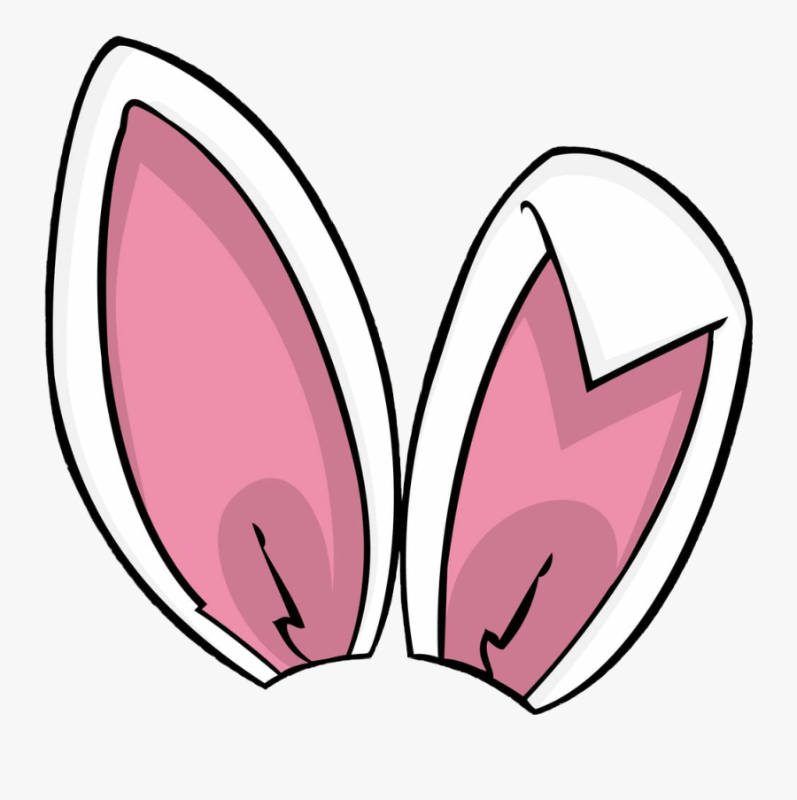 Bunny Rabbit Ears Features Face Head Pink White Girly - Bunny Ears Vector Free, Transparent Clipart