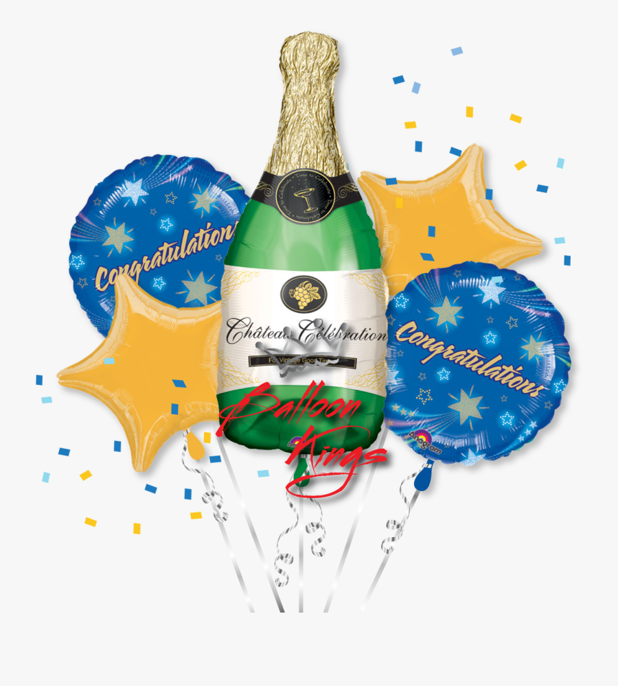 Champagne Bottle Bouquet - Congratulations Champagne Bottle, Transparent Clipart