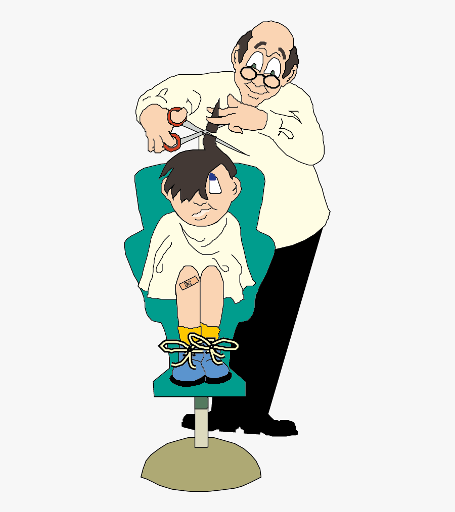 Haircut Clipart Baber - Hairdresser Kids Cartoon, Transparent Clipart