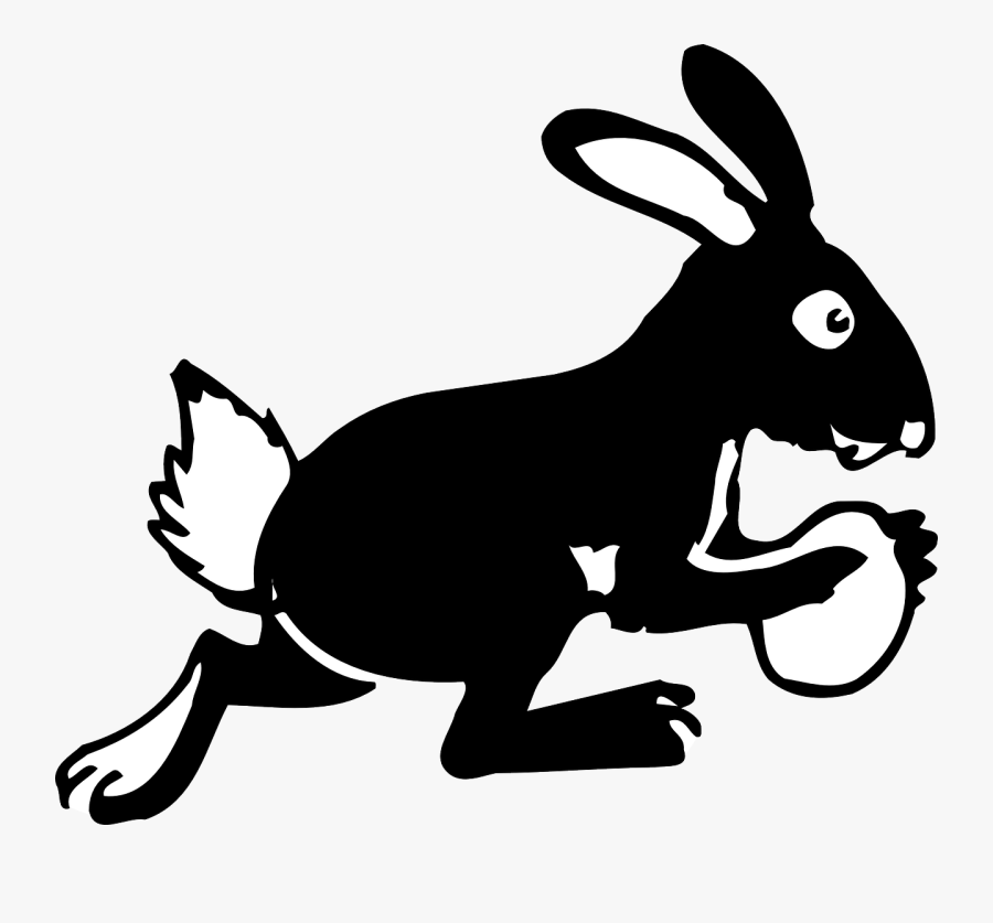 Bunny, Egg, Running, Tail, Ears, Fluffy - Transparent Rabbit Running Png, Transparent Clipart
