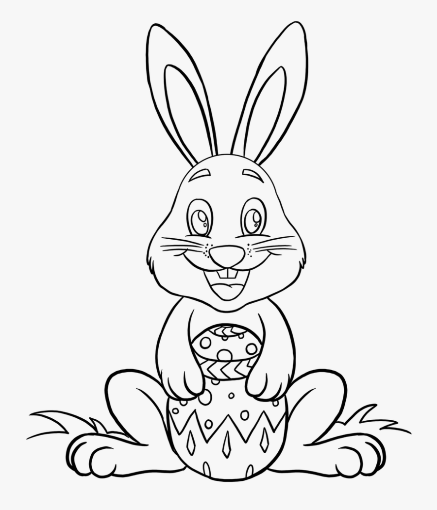 Easter Bunny Easy Drawing, Transparent Clipart