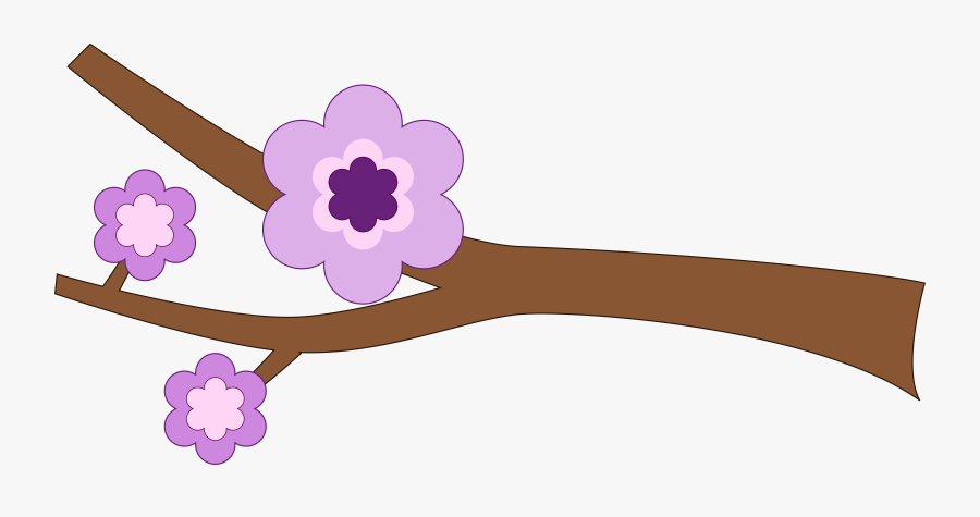 Purple Flower Longer Branch Icons Png - Branch With Flowers Clipart, Transparent Clipart