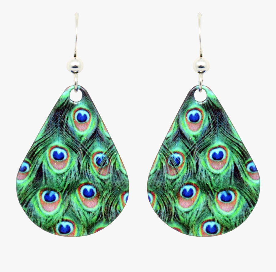 Transparent Peacock Feather Clipart - Earrings, Transparent Clipart