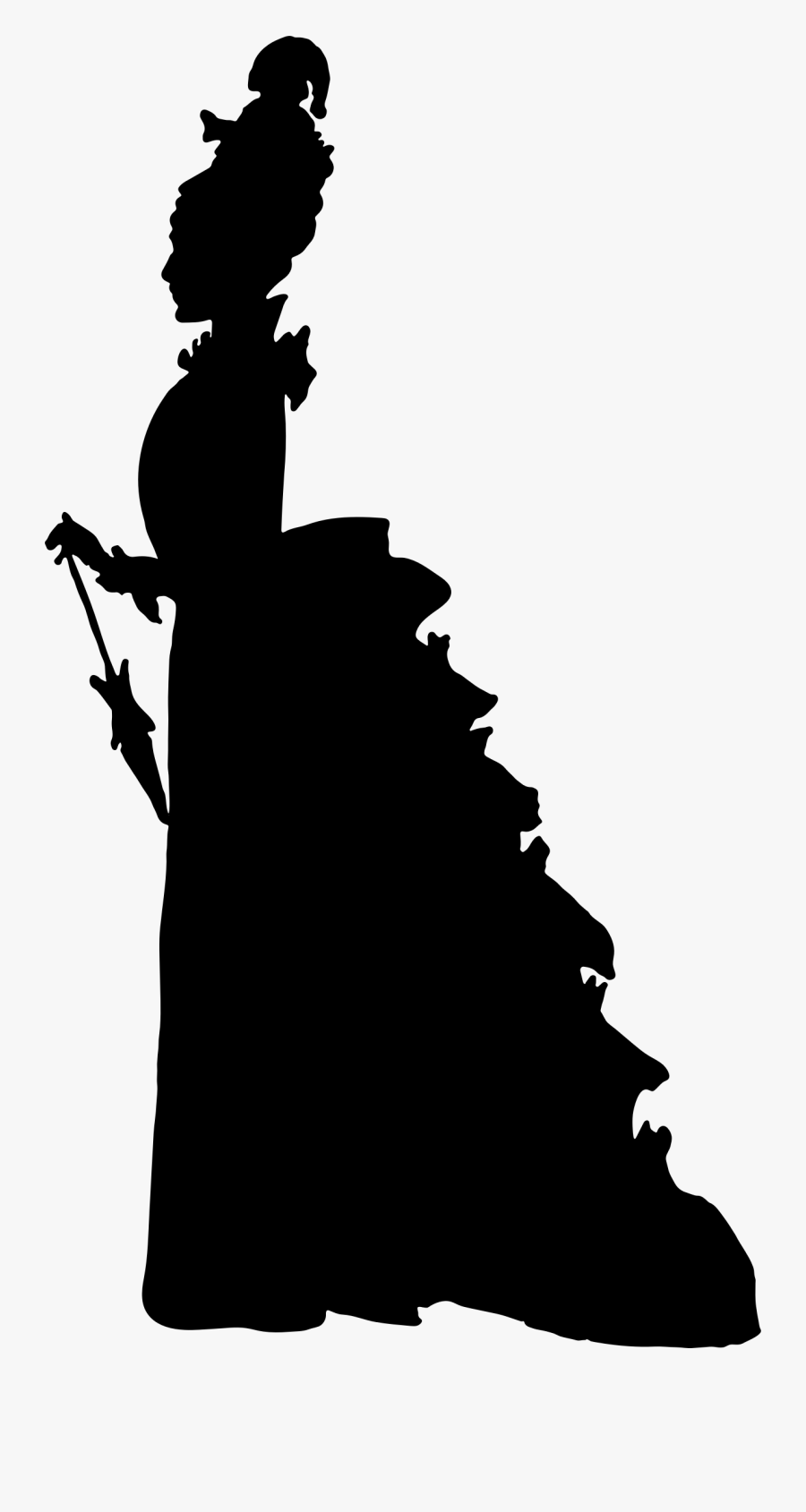 Clipart - 19th Century Woman Silhouette, Transparent Clipart