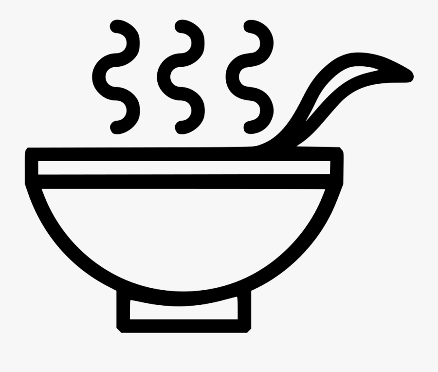 Drink Healthy Hot Soup Bowl Spoon - Outline Of Soup Bowl, Transparent Clipart