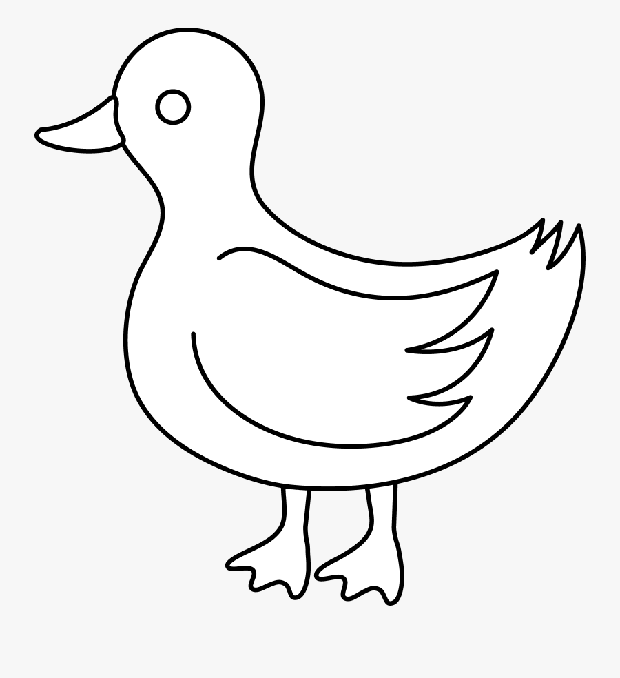 Duckling Clipart Outline - Cartoon Duck Wings, Transparent Clipart