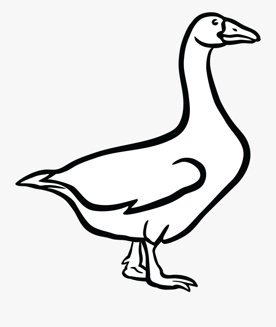 Free Clipart Of A Goose In Black And White - Goose Black And White, Transparent Clipart