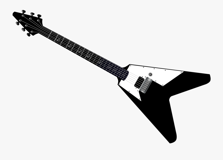 Transparent Bass Clipart Black And White - Electric Guitar Vector Png, Transparent Clipart