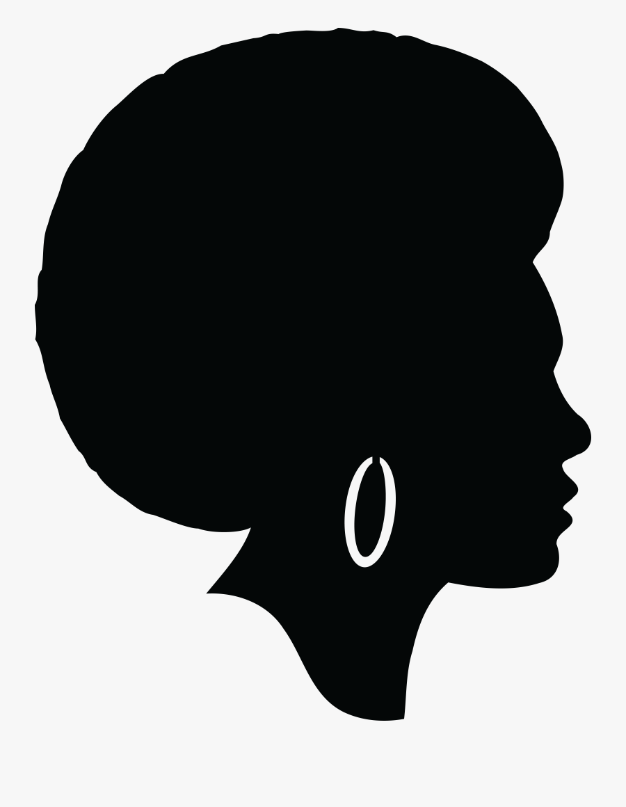 Transparent Female Afro Clipart - Silhouette Black Afro Png, Transparent Clipart