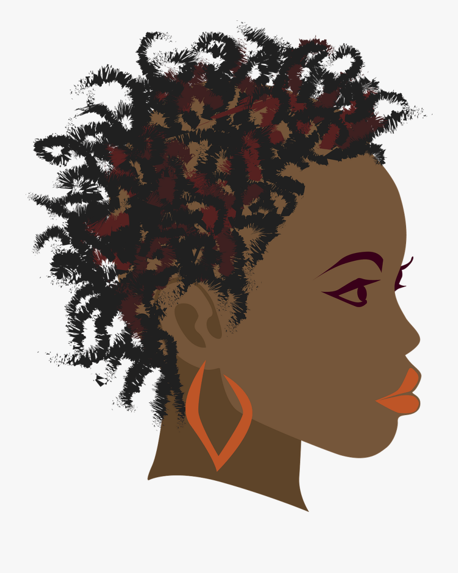 Transparent Face Silhouette Png - Clipart African Woman With Afro, Transparent Clipart