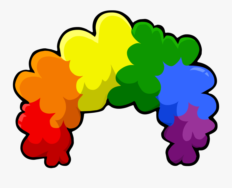 Rainbow Fro - Clown Wig Transparent Background, Transparent Clipart