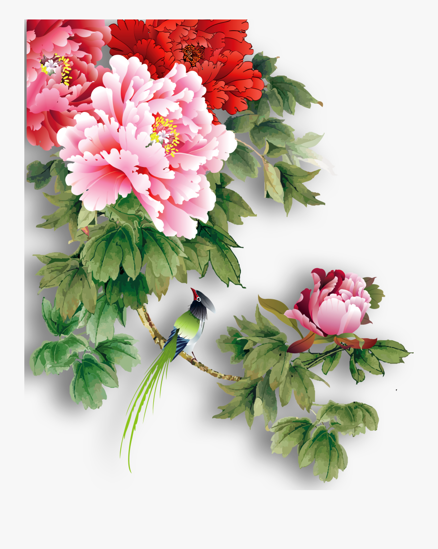 Clip Art China Paper Moutan Transprent - Hoa Mẫu Đơn Trung Quốc, Transparent Clipart
