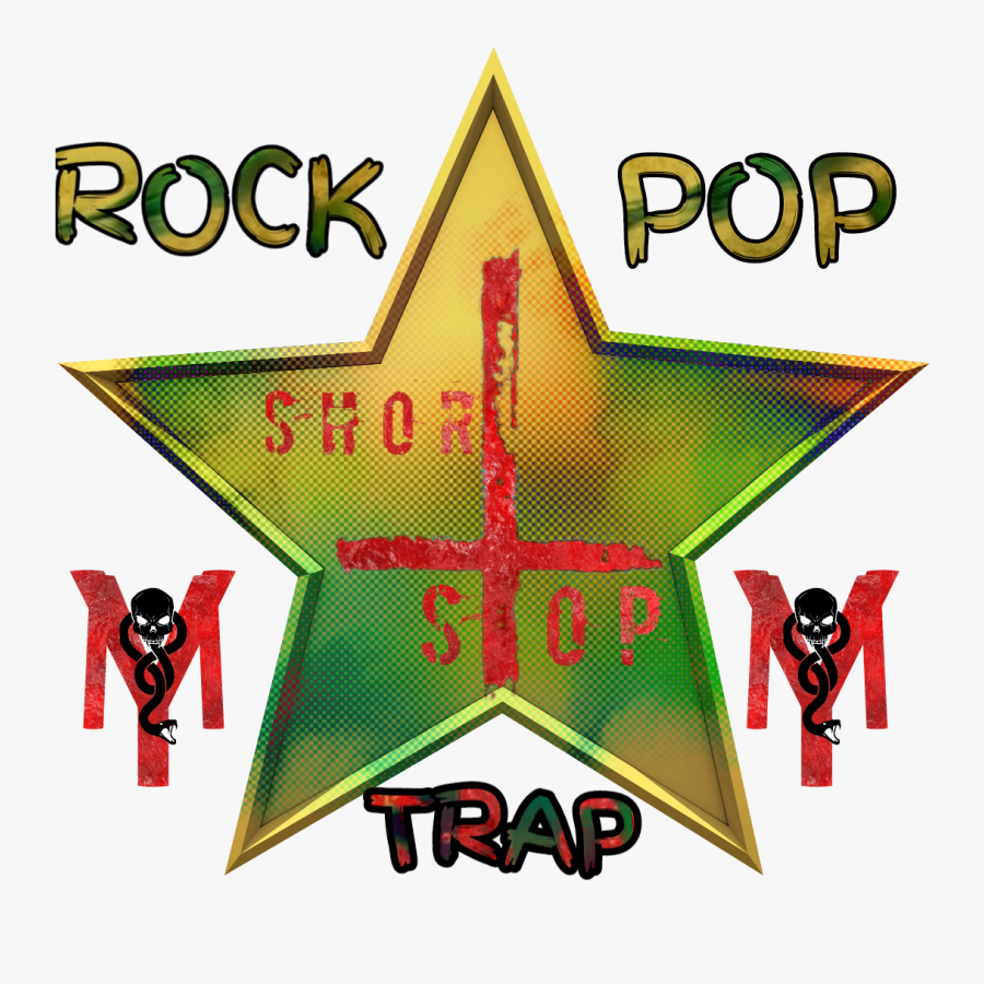 Rockstar Popstar Trapstar Short Stop Front Cover - Gold Star, Transparent Clipart