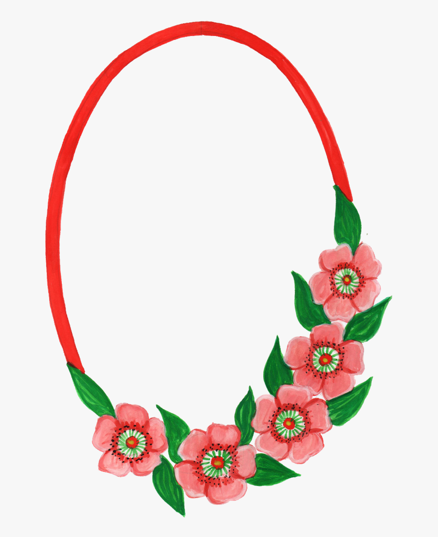 Flower Oval Frame Png, Transparent Clipart