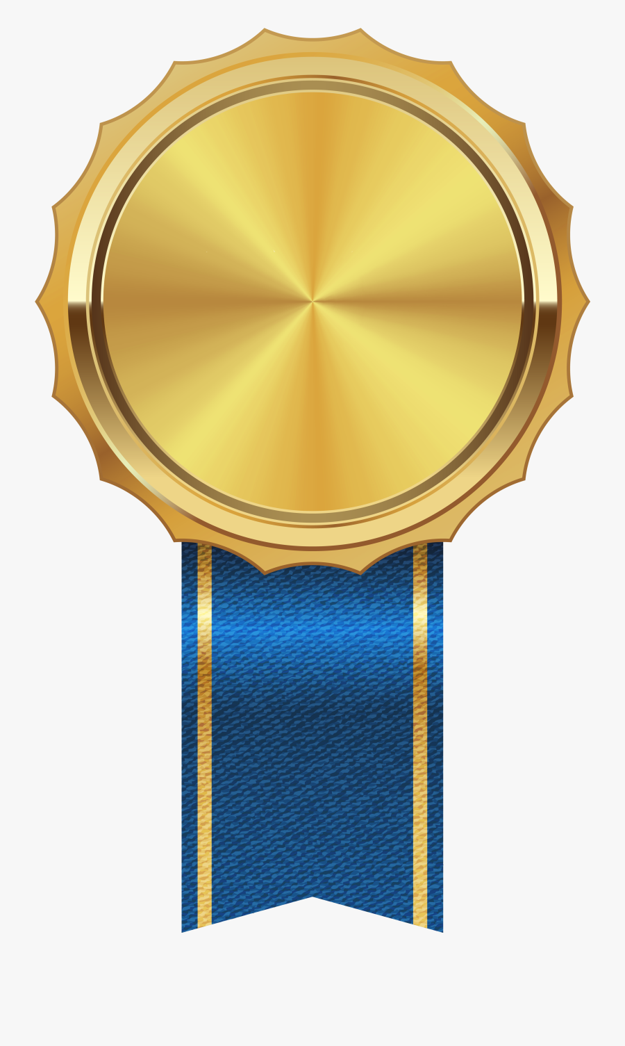 Gold Medal Blue Ribbon, Transparent Clipart