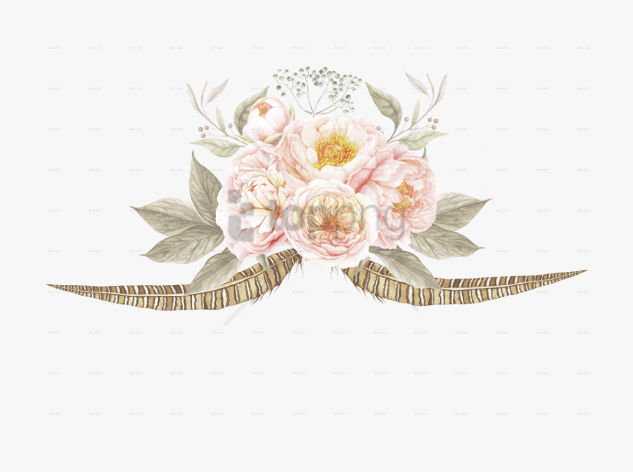Vintage Flowers Png Logo, Transparent Clipart