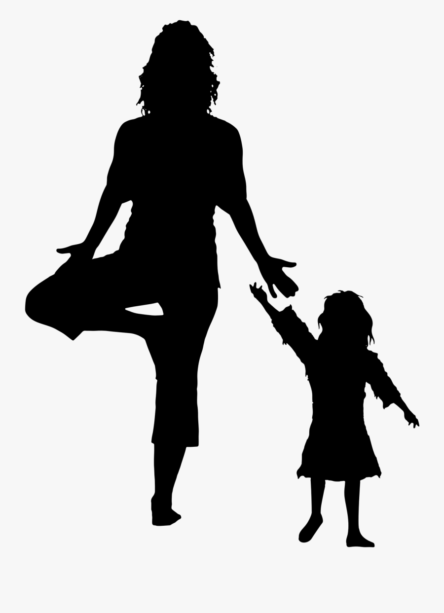 Family Clipart African - Mommy And Me Yoga Silhouette, Transparent Clipart