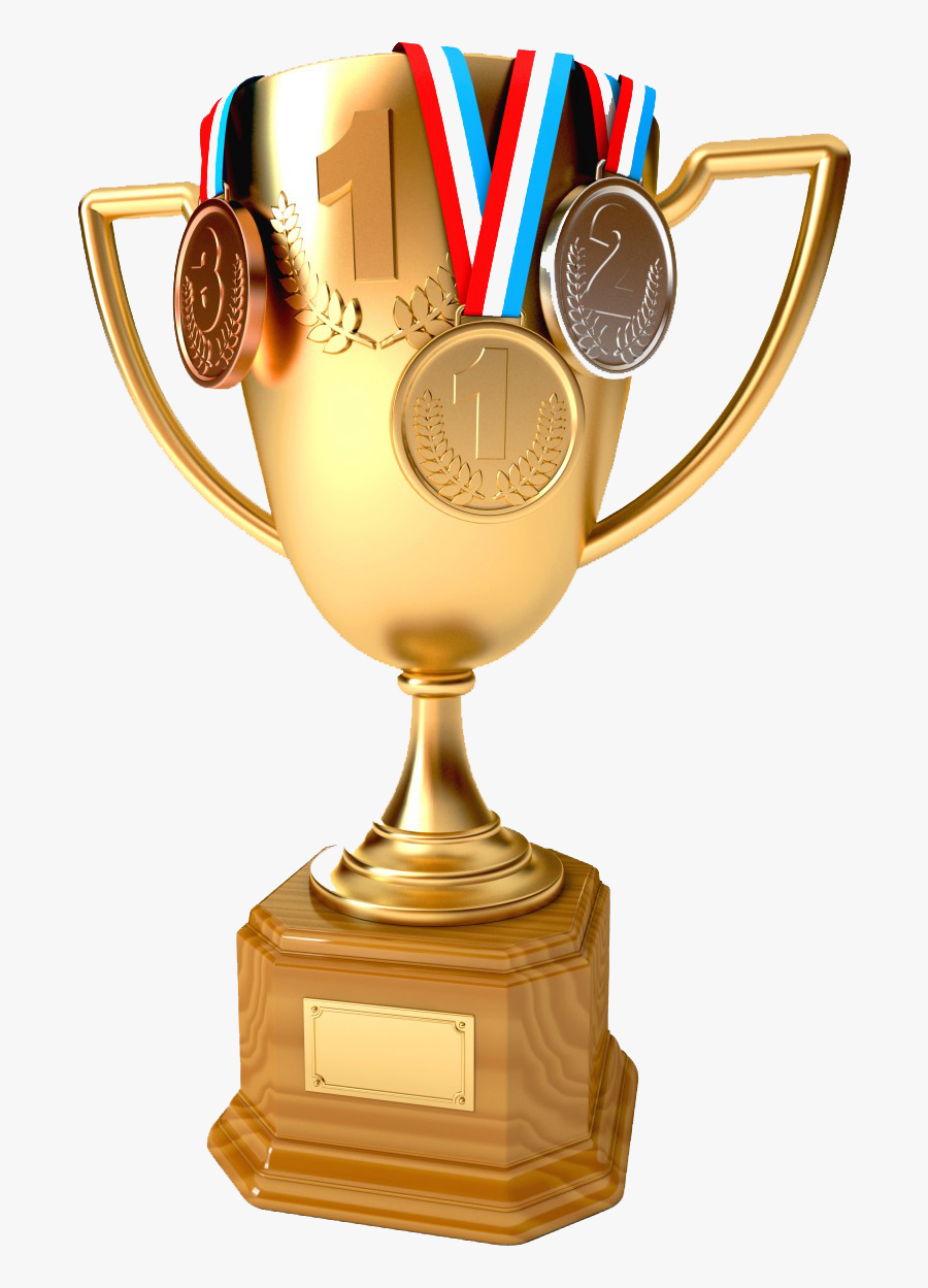 Trophy Golden Medal Gold Cup Free Transparent Image - Medal And Trophy Png, Transparent Clipart