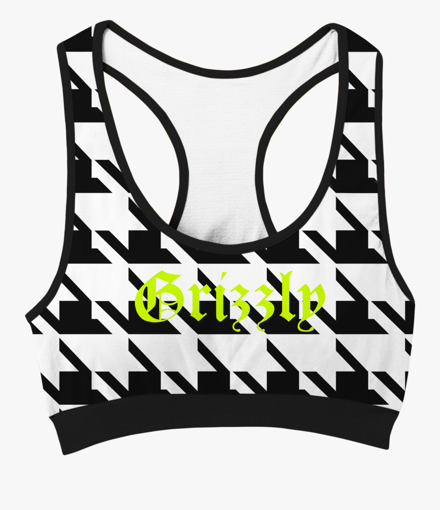 Skatemosss Houndstooth Sports Bra, Transparent Clipart