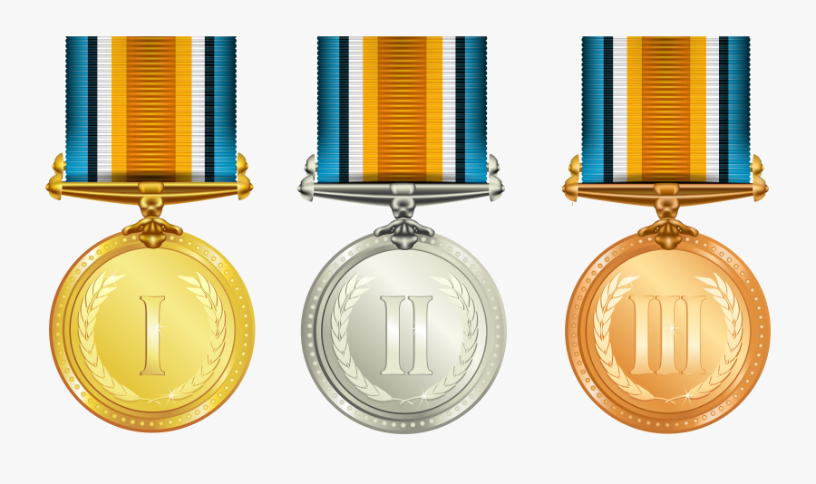 Gold Silver Bronze Medal Png, Transparent Clipart