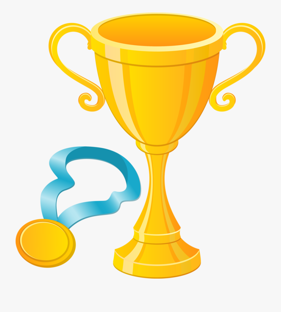 Trophy With Gold Medal Png Image - Медали Кубки Рисунок, Transparent Clipart