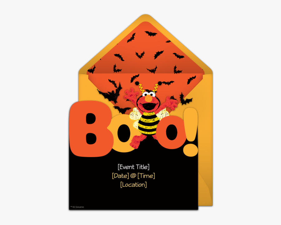 Free Elmo Boo Invitations Elmo, Halloween Parties And - Halloween Sesame Street Birthday Party Theme, Transparent Clipart