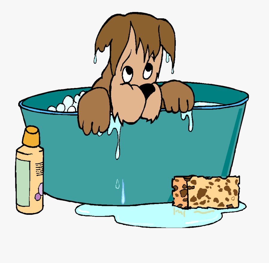 Animated Dog In Bath, Transparent Clipart