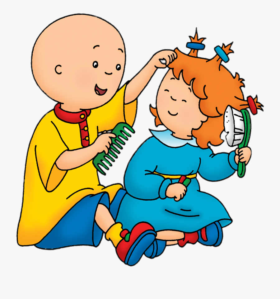 Caillou Playing Hairdresser With Rosie Caillou And His Sister