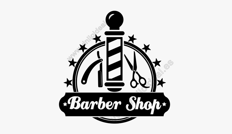 Clip Art Vinilo Decorativo Adhesivo Barber - Transparent Barber Shop Logo, Transparent Clipart