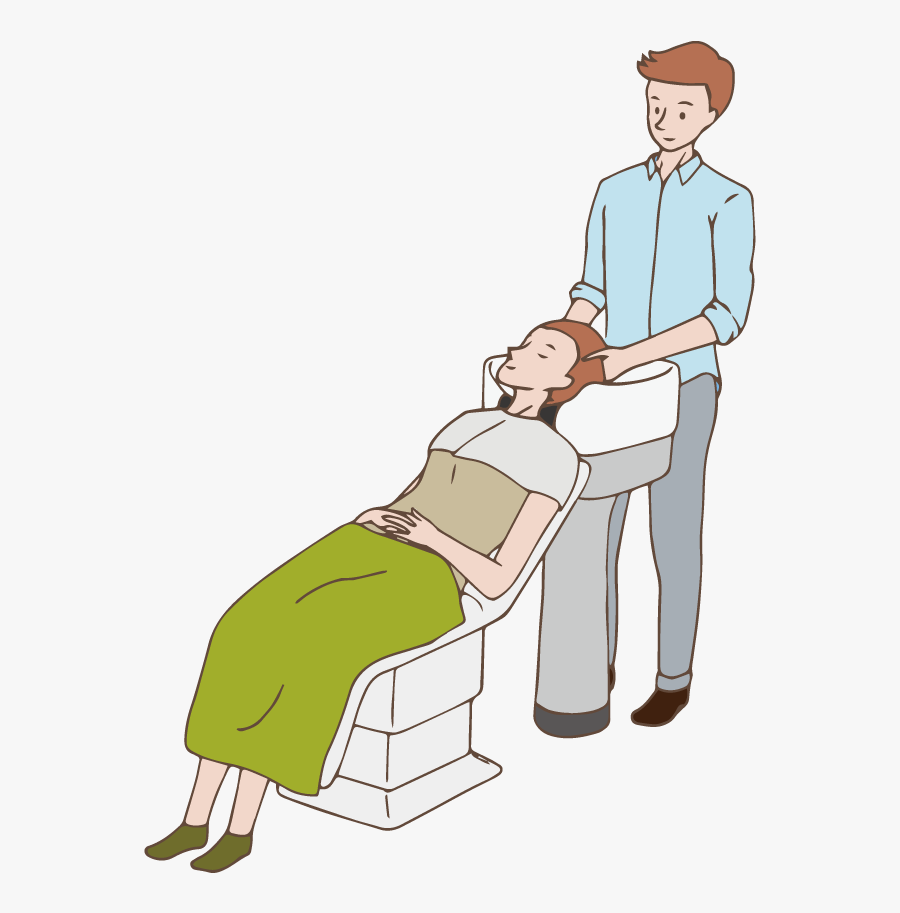 Sampo Rambut Hairdresser - Sitting, Transparent Clipart