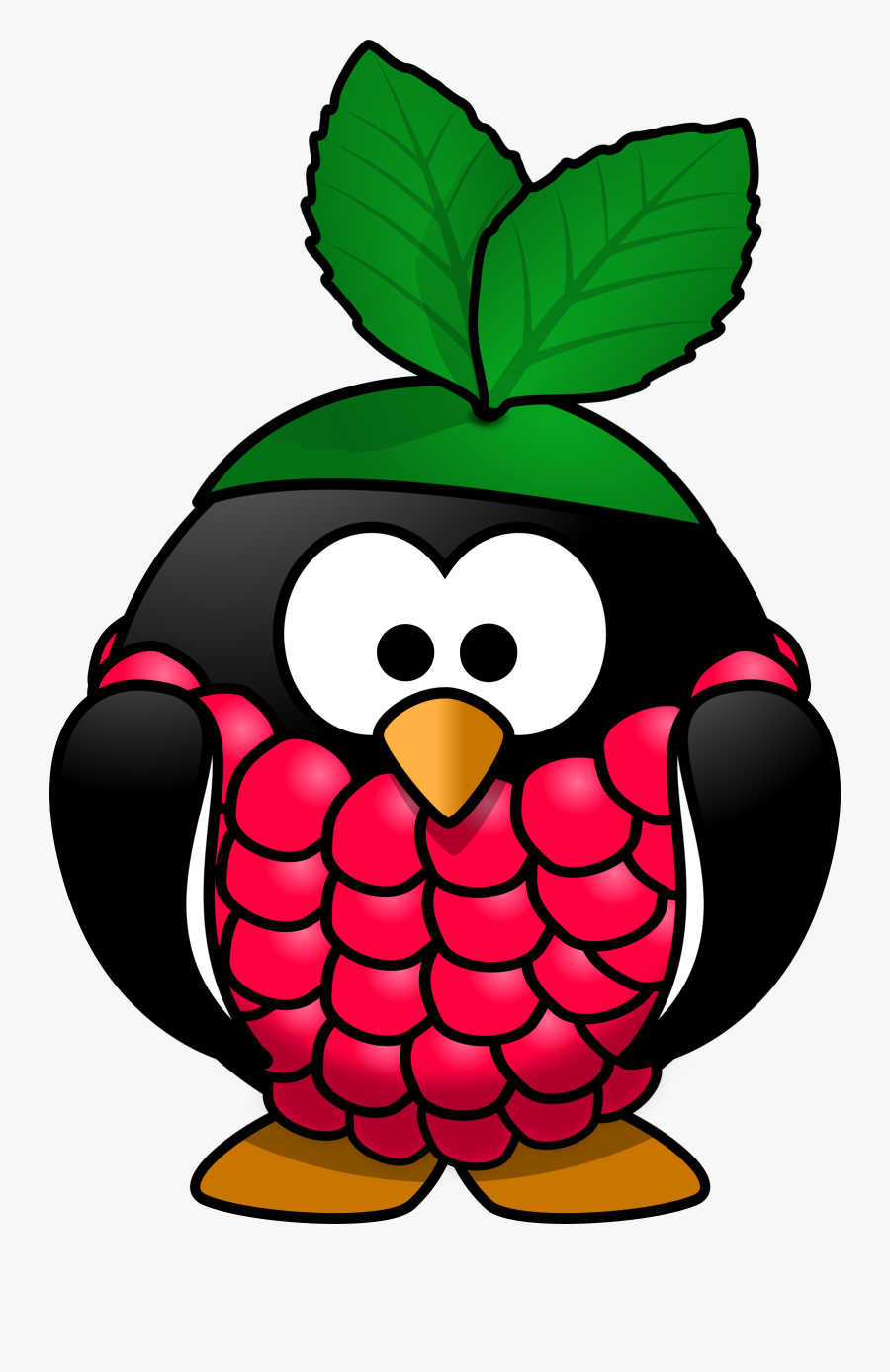 Raspberry Penguin By Moini - Penguin With Paint Brush, Transparent Clipart